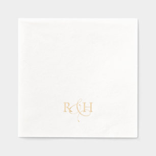 Simple Elegant Monogram Wedding Foil Napkins