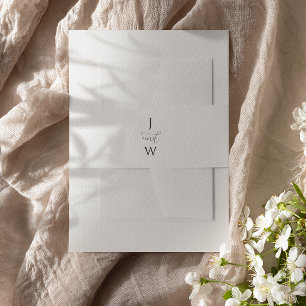 Simple Elegant monogram wedding Invitation Belly Band