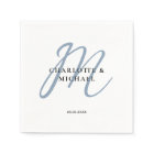 Simple, elegant, monogram wedding napkins