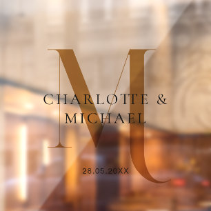 Simple, Elegant, Monogram, Wedding Window Cling