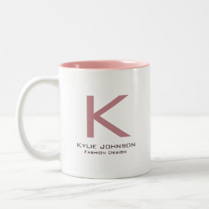 Simple Elegant Monogrammed Name Two-Tone Coffee Mug