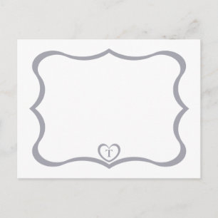 Simple Elegant Monogrammed Postcard #Silver