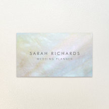 Simple Elegant Mother of Pearl Business Cards