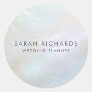 Simple Elegant Mother of Pearl Business Classic Round Sticker