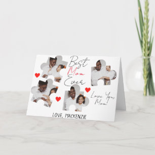 Simple Elegant Mothers Day Puzzle Photo Collage Card