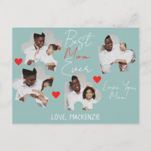 Simple Elegant Mothers Day Puzzle Photo Collage Holiday Postcard