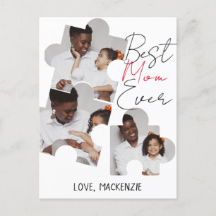 Simple Elegant Mothers Day Puzzle Photo Collage Holiday Postcard
