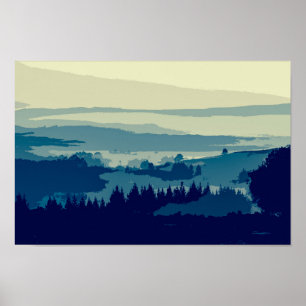 Simple Elegant Mountain Landscape   Poster