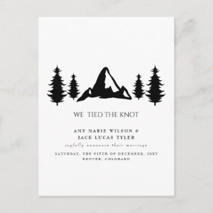Simple Elegant Mountain Pine Wedding Announcement Postcard