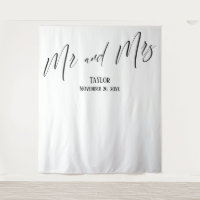 Simple Elegant Mr and Mrs Photo Backdrop