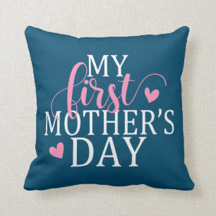 Simple Elegant My First Mother's Day Throw Pillow