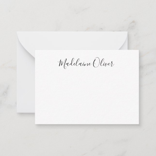 Simple Elegant Name Black and White Card (Front)