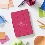 Simple Elegant Name Modern iPad Pro Cover<br><div class="desc">Modern magenta / fuschia pink iPad cover featuring a simple and minimal design personalised with your name in an elegant script and contemporary sans serif font.</div>