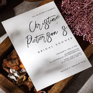 Simple Elegant Name Script Bridal Shower Invitation
