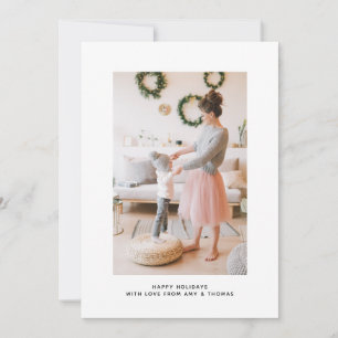 Simple Elegant Natural Christmas Family Photo Card