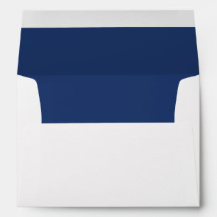 Simple Elegant Navy Blue Lined Wedding Envelopes