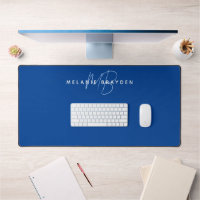 Simple Elegant Navy Blue Minimalist Two Monogram