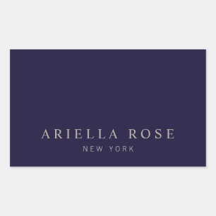 Simple Elegant Navy Blue Professional Minimalist   Rectangular Sticker