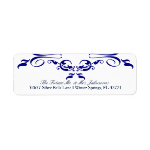 Simple Elegant Navy Blue Wedding Address Labels