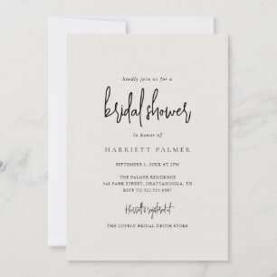 Simple Elegant Neutral Beige Bridal Shower Invitation