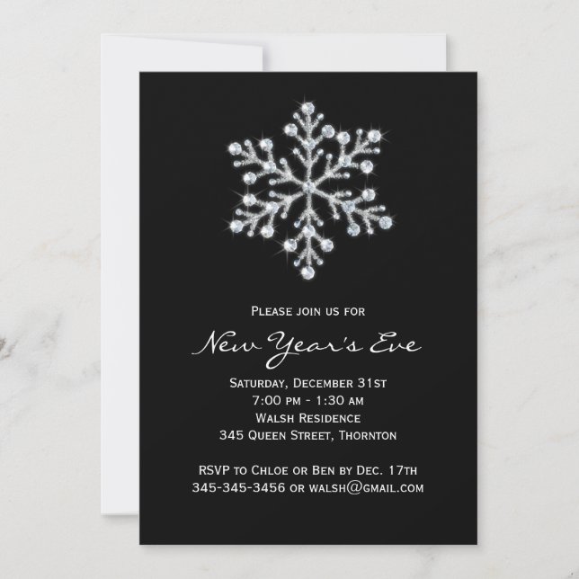 Simple & Elegant New Year's Eve Party Invitation (Front)