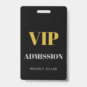 Simple Elegant Nightclub VIP Access Pass VIP ID Badge
