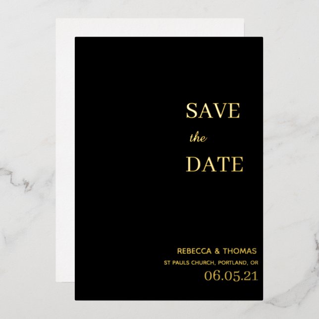 simple elegant non photo save the date (Front/Back)