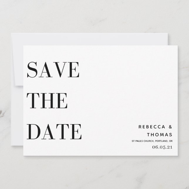 simple elegant non photo save the date (Front)