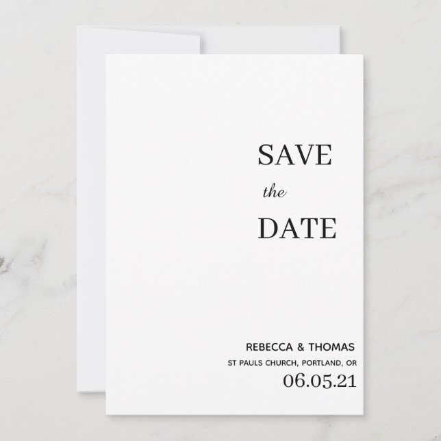 simple elegant non photo save the date (Front)