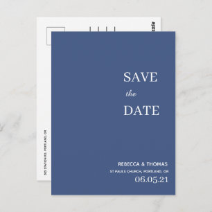 simple elegant non photo save the date postcard