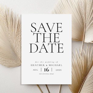 Simple Elegant Non-Photo Wedding Save the Date