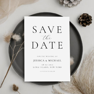 Simple Elegant Non-Photo Wedding Save the Date