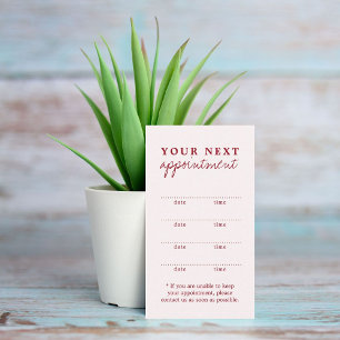 Simple Elegant Old White Cherry Red Beauty Appointment Card