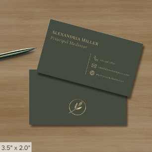 Simple Elegant Olive Business Card