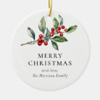 Simple Elegant One Photo Christmas Botanical