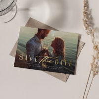 Simple elegant one photo modern type save the date