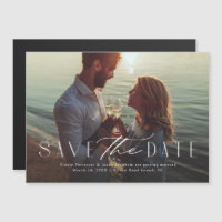 Simple elegant one photo modern type save the date
