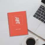 Simple Elegant Orange Weekly Monthly Planner<br><div class="desc">Simple Elegant orange Minimalist Planner is perfect for everyday uses, office workers, event planners, or for any professional as well as personal usage. Its design is sleek, minimal, simple, elegant, and modern, and perfect corporate look. comes with a customisable year and name, a perfect way to personalise it. This planner...</div>