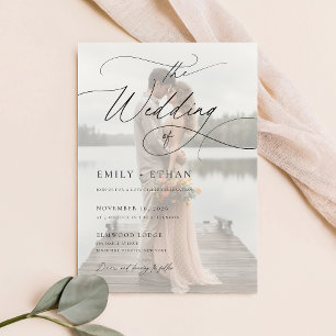 Simple Elegant Overlay Photo Wedding Invitation