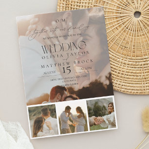 Simple Elegant Overlay  Photo Wedding Invitation