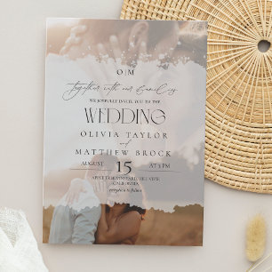 Simple Elegant Overlay Photo Wedding Invitation