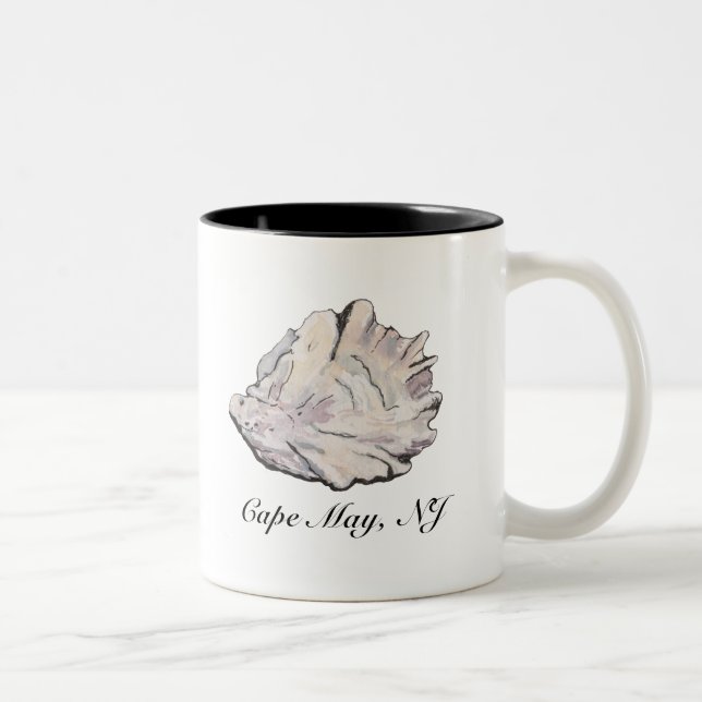 Simple Elegant Oyster Two-Tone Coffee Mug (Right)
