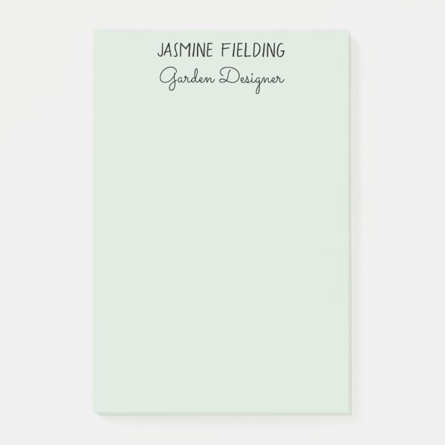 Simple Elegant Pale Sage Green Garden Designer Post-it Notes (Front)