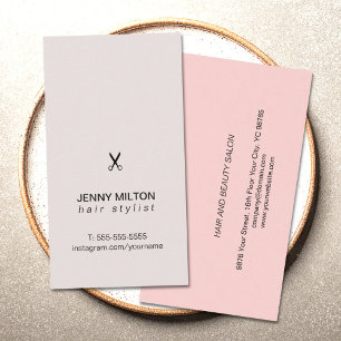 Simple Elegant Pastel Black Scissors Hair Stylist Business Card