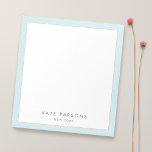 Simple Elegant Pastel Blue Leather Border Notepad<br><div class="desc">For additional matching marketing materials,  custom design or
logo enquiry,  please contact me at maurareed.designs@gmail.com and I will reply within 24 hours.
For shipping,  card stock enquires and pricing contact Zazzle directly.</div>