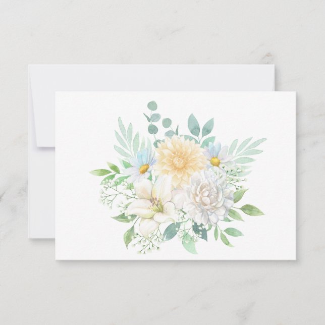 Simple Elegant Pastel Floral Bouquet Flat Card (Front)