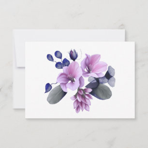 Simple Elegant Pastel Lavender Floral Flat Card