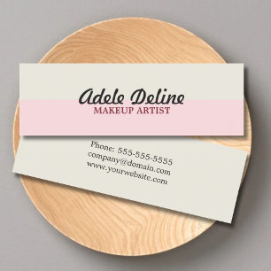 Simple Elegant Pastel Makeup Artist Mini Business Card