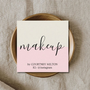 Simple Elegant Pastel Makeup Artist  Square Business Card