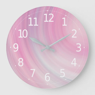 Simple Elegant Peach Pink Waves Wall Clock